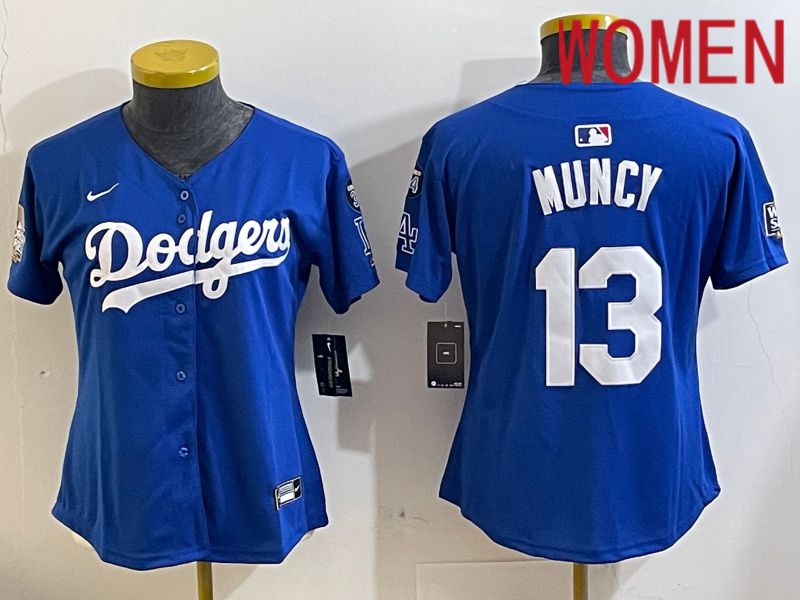 Women Los Angeles Dodgers #13 Muncy Blue Game 2024 Nike MLB Jersey style 112157->women mlb jersey->Women Jersey